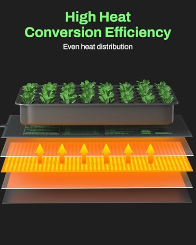 BN-LINK 10" x 20.75" Seedling Heat Mat for Seed Starting Plants Germination - size: 10x20 2 Pack