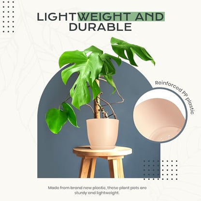 Plant Pots Indoor with Drainage, 10 Pack Multi-Size Planters Set, Pink - color: Peach Pink, size: Pack of 10