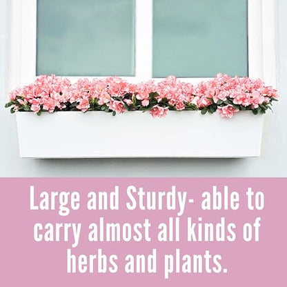 LaLaGreen Hanging Planter Boxes Outdoor (40 Inch, 2 Pack) Extra Large Window Flower Box with Bracket, White Rectangular Self Watering System Vertical Plant Container Wall Mount Indoor Succulents Herbs - color: White X 2