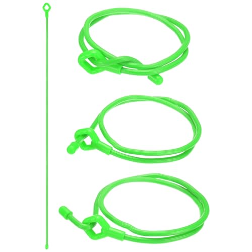 M METERXITY 4-Pack Adjustable Plant Ties, 24inch/61cm Silicone Flexible Multi-Function Sturdy Garden Twist Tie for Plant Support/Tree/Shrub/Vine, Reusable Support Twine [Green] - color: Green, size: 24inch/61cm