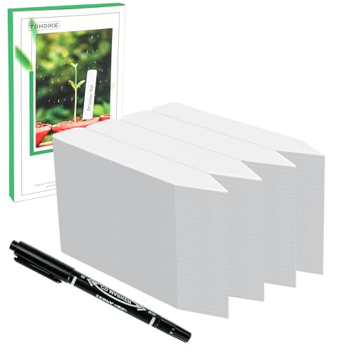 Plant Labels 4" 400Pcs Plastic Name Tags for Seedlings (White) - color: White400