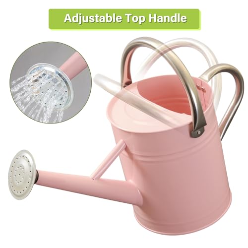 1 Gallon Watering Can for Outdoor&Indoor Plants，Pink - color: Pink