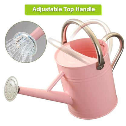 1 Gallon Watering Can for Outdoor&Indoor Plants，Pink - color: Pink