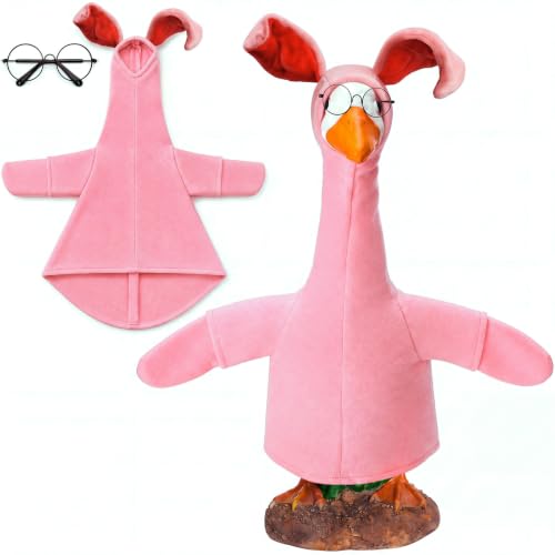 Gilprop Christmas Pink Rabbit Porch Goose Outfit for Statue Decor - style: Pink Rabbit