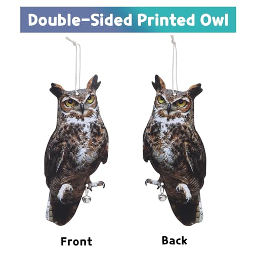 Bird Scarer, 2Pack Fake Owl Hanging Owl to Keep Birds Away Reflective Hanging Bird Decoration to Keep Birds Away from Garden Patio Windows, Mighty Hawks 2pcs - color: Mighty Hawks 2pcs