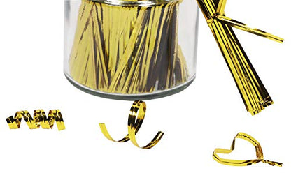 Mini Skater Bread Candy Bag Ties 800pcs 4 Inch(Gold) - color: Yellow