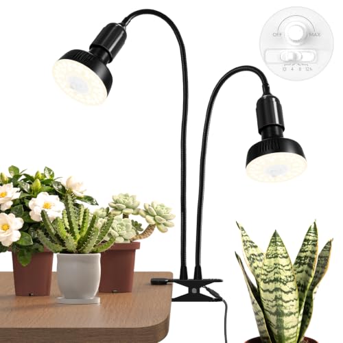 Barrina OG11A2 Clip On Grow Light for Indoor Plants, 4000K 22W, Black - color: 4000k-Black Cover, size: 2 Head 1 Pack