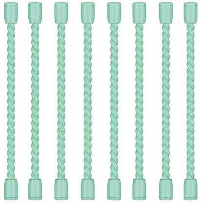 8PCS 4 Inch Silicone Cable Ties, Reusable Bendable Rubber Twist Ties - color: Mint Green, size: 4in(8pcs)