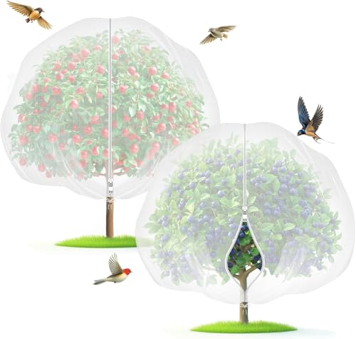 15'x15' Fruit Tree Netting with Zipper & Drawstring(2 Pack) - size: 15'x15' Tree Bag