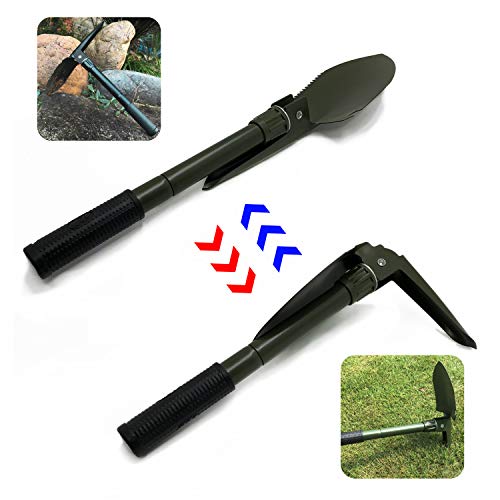 HongK- Green Hiking Multi-Functional Military Folding Shovel Survival Spade Emergency Green [P/N: ET-Shovel001] - color: Green, size: Small Size