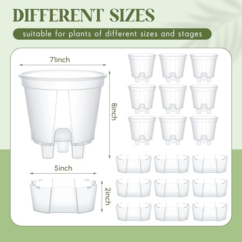 Wonderjune Self Watering Planter, 7.09'', Clear, 9 Pcs - color: Clear, size: 7.09''