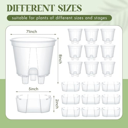 Wonderjune Self Watering Planter, 7.09'', Clear, 9 Pcs - color: Clear, size: 7.09''