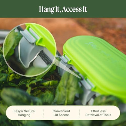 Vego Garden Heavy-Duty Hanging Garden Toolbox, Weather-Resistant Durable Polymer, Holds Up to 44 lbs, Features a Rounded Lid Daffodil Yellow - color: Daffodil Yellow