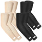 Janmercy 4 Pairs Protective Arm Sleeves for Thin Skin,Nude, Black - color: Nude, Black
