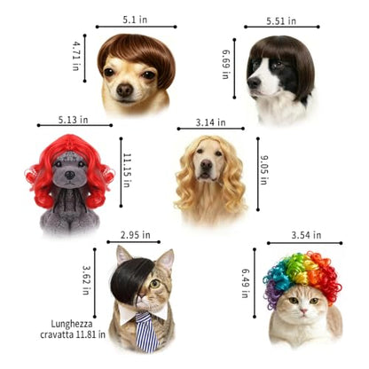 6 Pack Funny Cat and Dog Wig - color: Colorful-1
