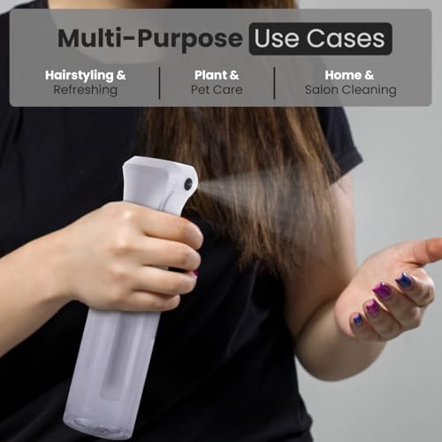 VIGOR PATH Continuous Mist Clear Spray Bottle 200ml Fine Mist for Hair - color: Clear - 6.7oz