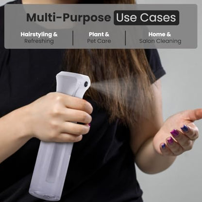 VIGOR PATH Continuous Mist Clear Spray Bottle 200ml Fine Mist for Hair - color: Clear - 6.7oz