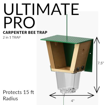 Ultimate Pro Outdoor Carpenter Bee Trap by Best Bee Brothers, White 4-Pack - color: White, size: 4 Pack