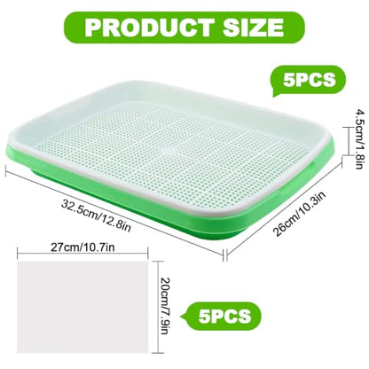 5 Pack Seed Sprouter Tray with Germinating Paper