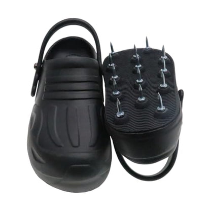 Lawn Aerator Shoes for Grass Lawn, Heavy Duty Spike Shoes with Adjustable Straps, Free-Installation Soil Yard Aerator Tool for Garden Patio Grass -Medium - size: Medium