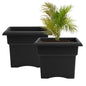 Bloem Veranda 18" Plastic Square Planter Box, Black, 2-Pack - color: Black, size: 18" (Pack of 2)