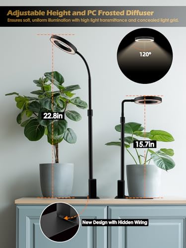 GLOWRIUM Smart Grow Lights for Indoor Plants, Full Spectrum LED Plant Light - color: Black