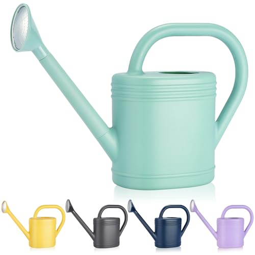 1 Gallon Watering Can for Indoor Plants, Garden Watering Cans for Outdoor Plant House Flower, Modern Plant Watering Can Large Long Spout with Sprinkler Head - color: Green, size: 1 Gallon