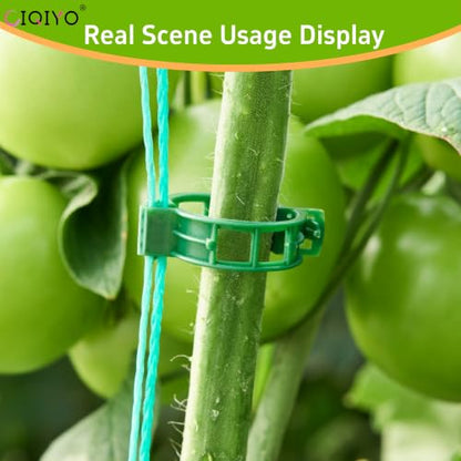 CIQIYO® 200 Pcs Plant Support Clips,Plastic Clips for Securing Plants,Tomato Vine Clips,Plant Fixing Clips,Garden Clips for Climbing Plants,Grape and Vine Vegetables (200, Green) - color: Green