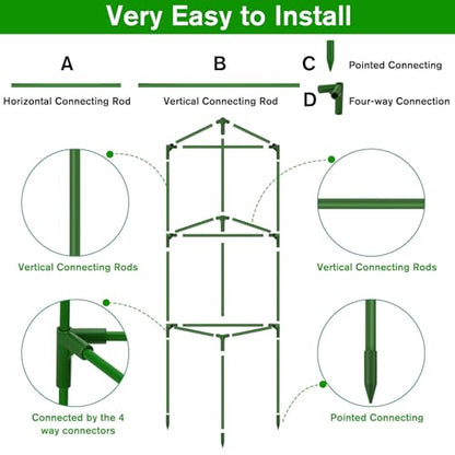 6 Pack Tomato Cages for Garden, Tomato Cage Trellis, Garden Cage Heavy Duty - color: 6 Pack