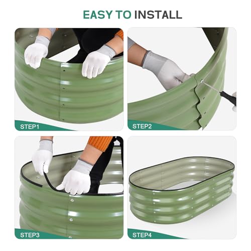 Galvanized Raised Garden Bed Outdoor, 4x2x1ft, Olive Green - color: Olive Green, size: 4×2×1ft (1 Pack)