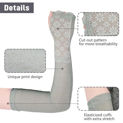Sun Protection UV Sleeve, Ice Silk Arm Sleeves for Women