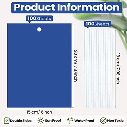 Qualirey 100 Pcs 6x8 Inch Blue Sticky Traps for Thrips - color: Blue
