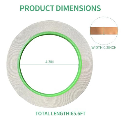 2PCS Copper Foil Tape with Double-Sided Conductive Adhesive (0.2" x 65.6FT) - Guitar Shielding Tape, EMI Shielding Tape, Copper Barrier for Gardens, Stained Glass, Crafts, Electrical Repairs - style: 2pcs