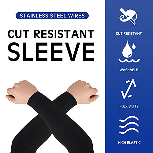 Geyoga Arm Sleeves Guards Cut Resistant HPPE,Large,Hppe,Gray, Blue - color: Black, size: Large, style: Hppe