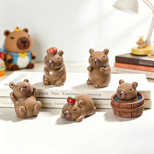 shixinhui 40Pcs Mini Resin Capybara Figures, Tiny Animal Figurines to Hide - color: Cute Capybara 40pcs
