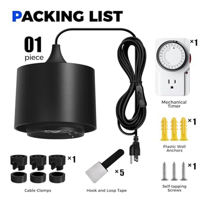 Barrina TR40 Hanging Plant Lights for Indoor Plant, 40W 5000K Full Spectrum - color: 5000K-Black