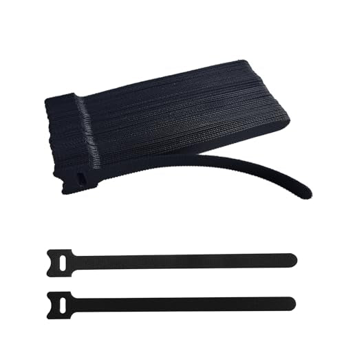 8 Inches 60 PCS Black Reusable Cable Ties,Multi-purpose Adjustable Cord Straps,Cable Organizer,Cord Wrap and Hook Loop Cords Management,Adjustable Cord Ties - size: 8inches-60PCS