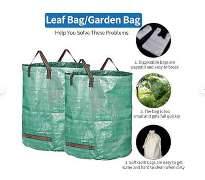 3 Packs 72 Gallon Reusable Yard Waste Bags Extra Large Heavy Duty