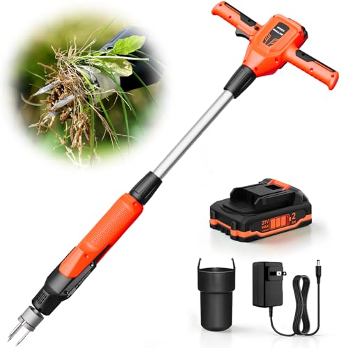 Weed Puller Tool, 21V Powerful Garden Tools Electric Weeder Tool, Orange - color: Orange