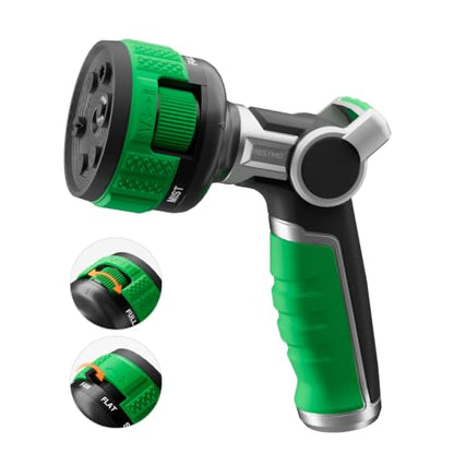 RESTMO Water Hose Nozzle Heavy Duty, Adjustable Garden Sprayer for Outdoor - color: Green