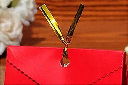Mini Skater Bread Candy Bag Ties 800pcs 4 Inch(Gold) - color: Yellow