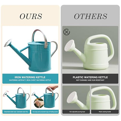 Metal Watering Can for Outdoor Plants, Watering Can 1 Gallon (Leaf Green) - color: 006 Leaf Green