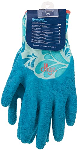 Digz Long Cuff Stretch Knit Garden Gloves with Full Finger Latex Coating - size: Small (Pack of 1)