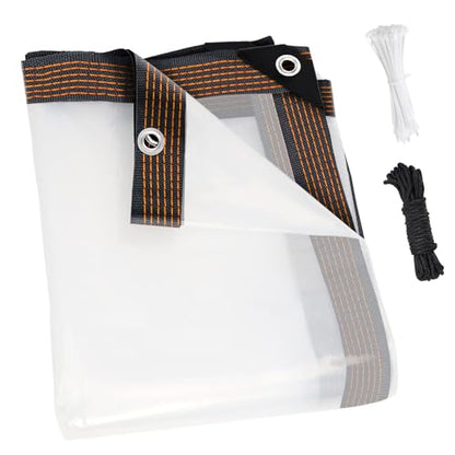 6.6x13FT Heavy Duty Clear Waterproof Tarp,Outdoor Garden Rainproof Covering - size: 6.6 x 13 FT