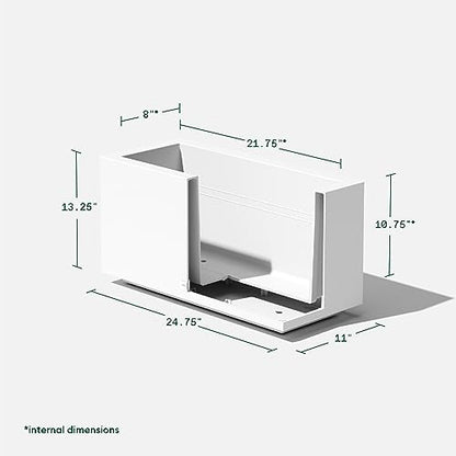 Veradek Block Series Long Box Planter - Rectangular Outdoor Planter - color: White, size: Small - 2 Pack