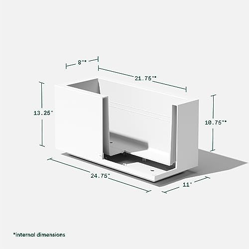Veradek Block Series Long Box Planter - Rectangular Outdoor Planter - color: White, size: Small - 2 Pack