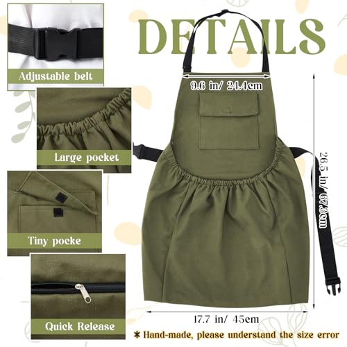 Maiteenly Gardening Apron with Release Pockets, Green Classic