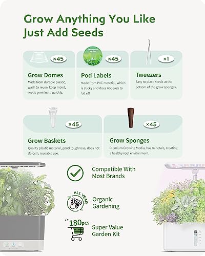 URUQ 180pcs Hydroponic Pods Kit Compatible with AeroGarden & Most Brands - size: 180pcs