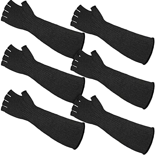 JenPen 3 Pairs Arm Sleeves Cut Resistant Level 5 - color: Black, size: Medium