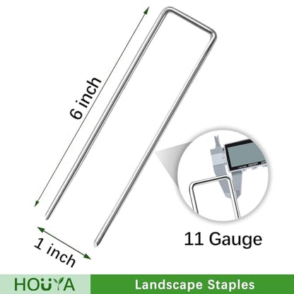 40 Pack Landscape Staples 6 Inch 11 Gauge Garden Stakes - size: 6 inch 40 Pack